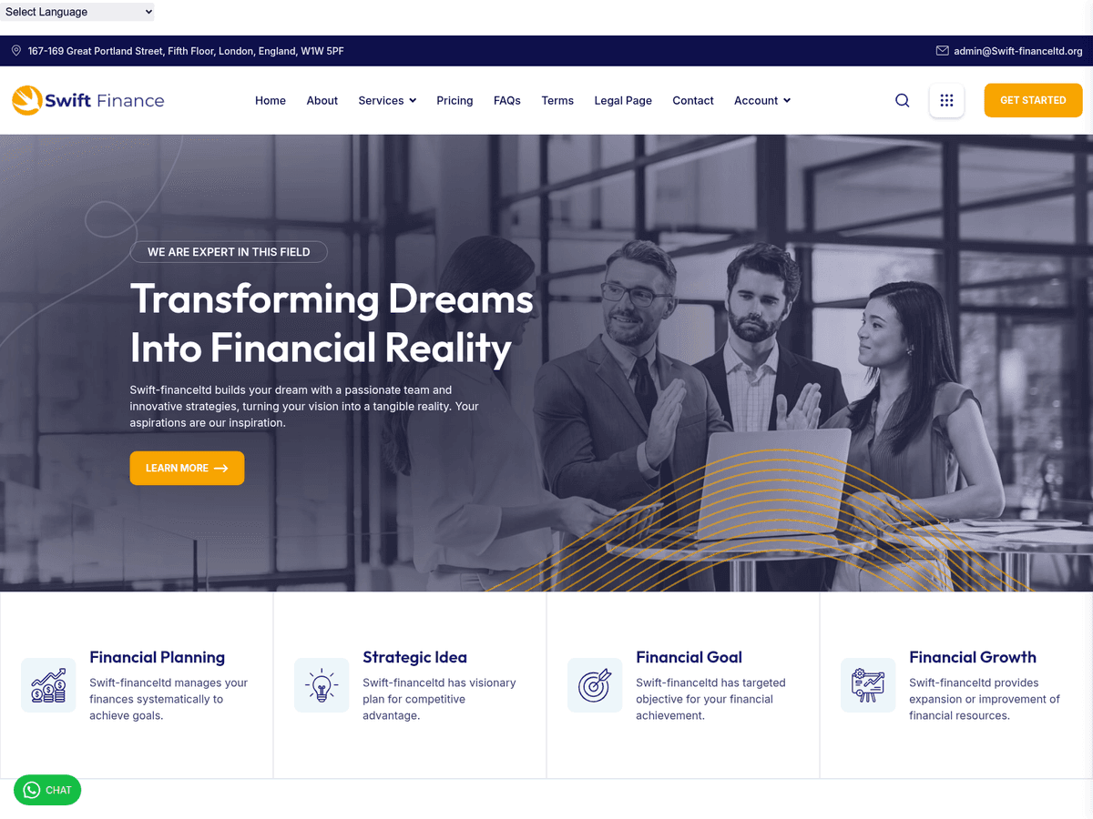 Screenshot von Swiftfinanceltd