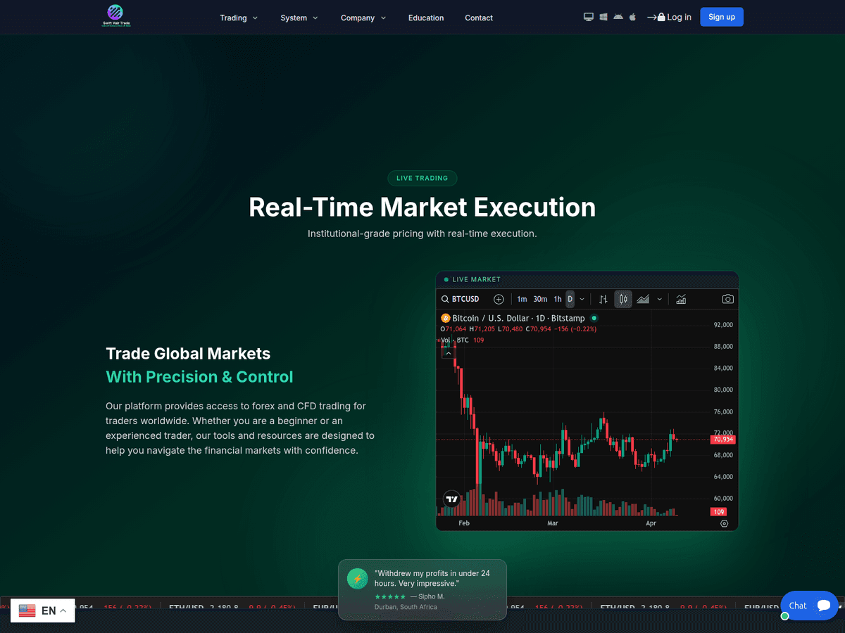 Screenshot von Swiftvalrtrade