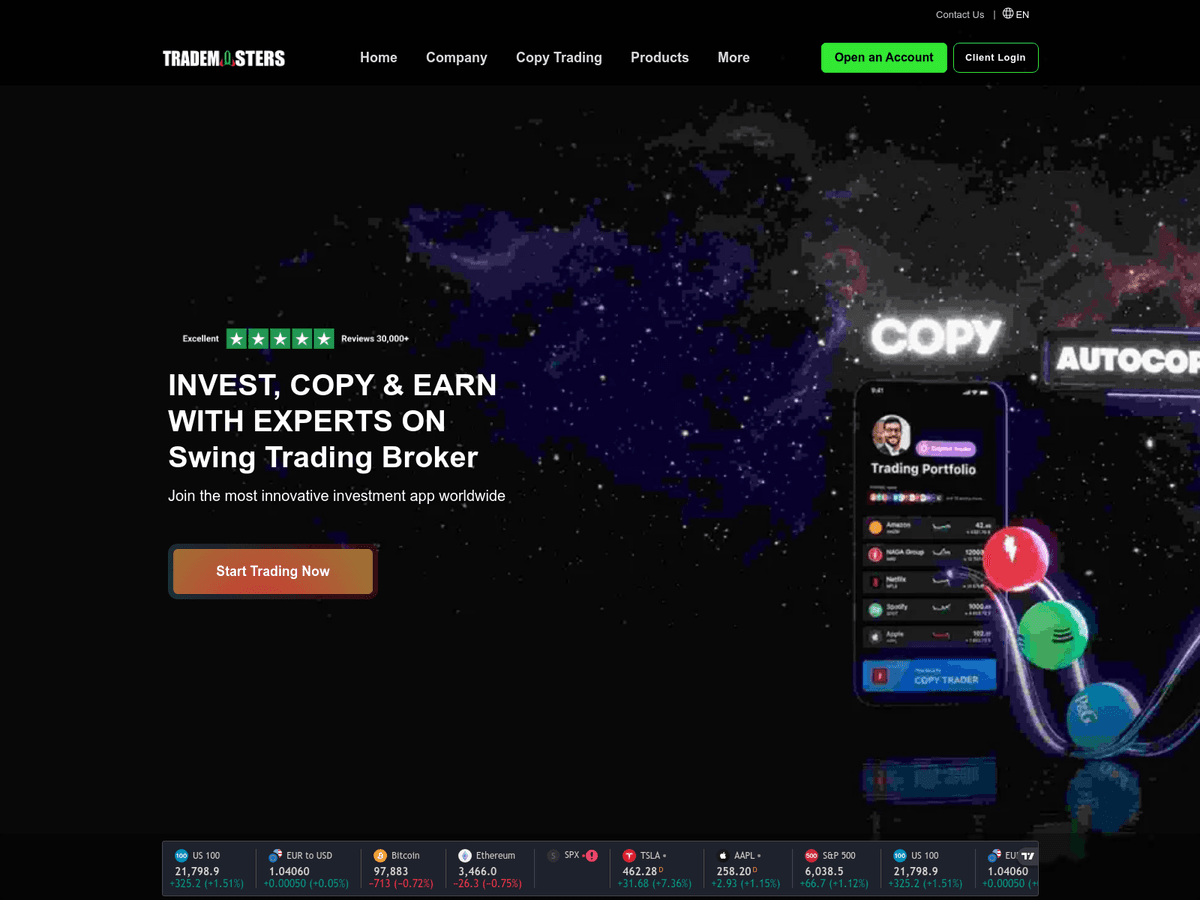 Screenshot der Webseite Swingtradingbroker (swingtradingbroker.com)
