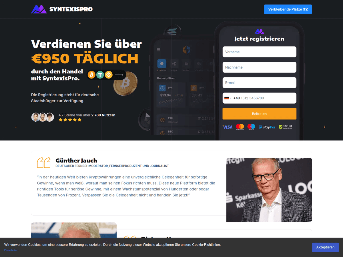 Screenshot von Syntexispro Invest