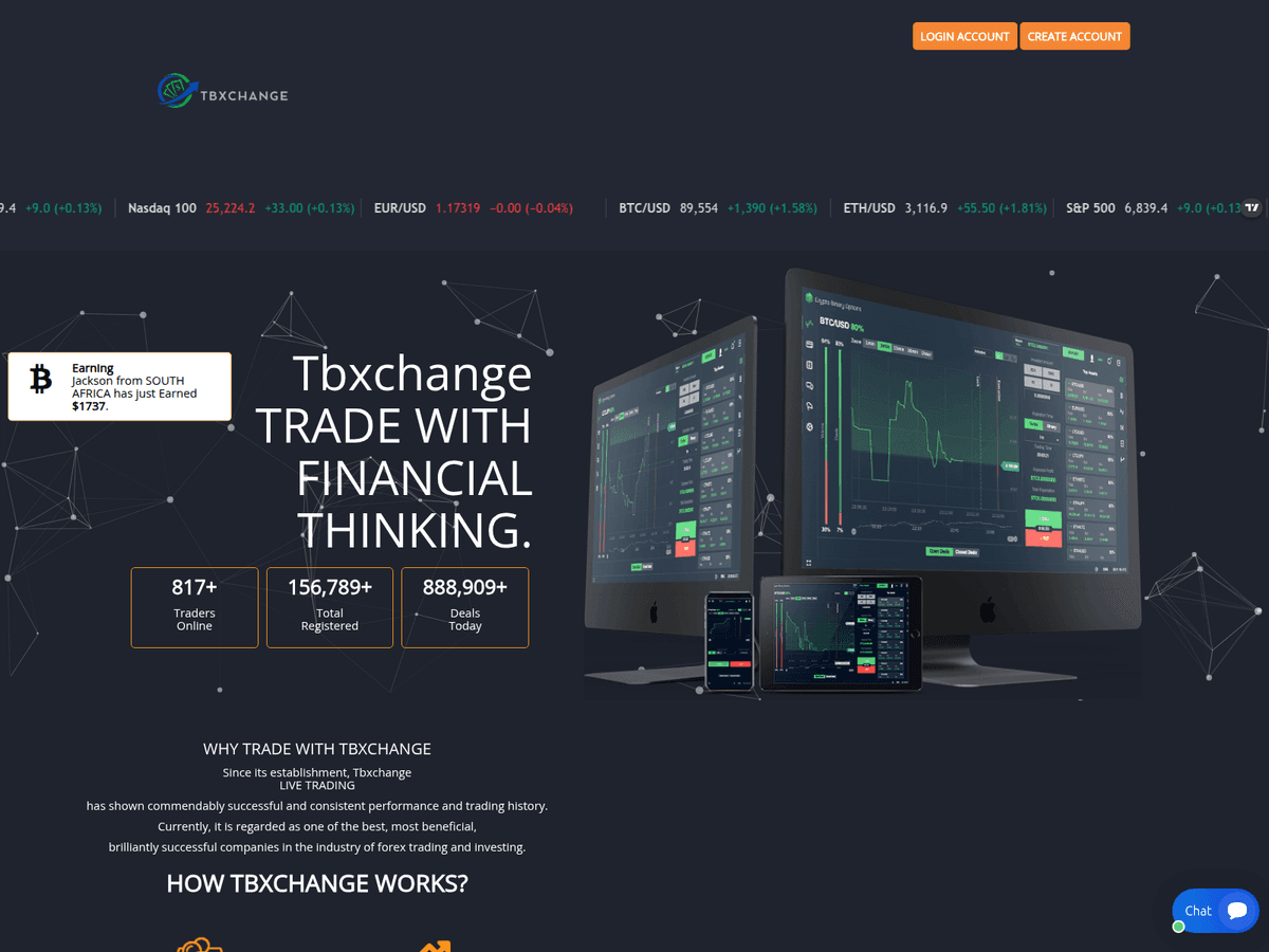 Screenshot von Tbxchange