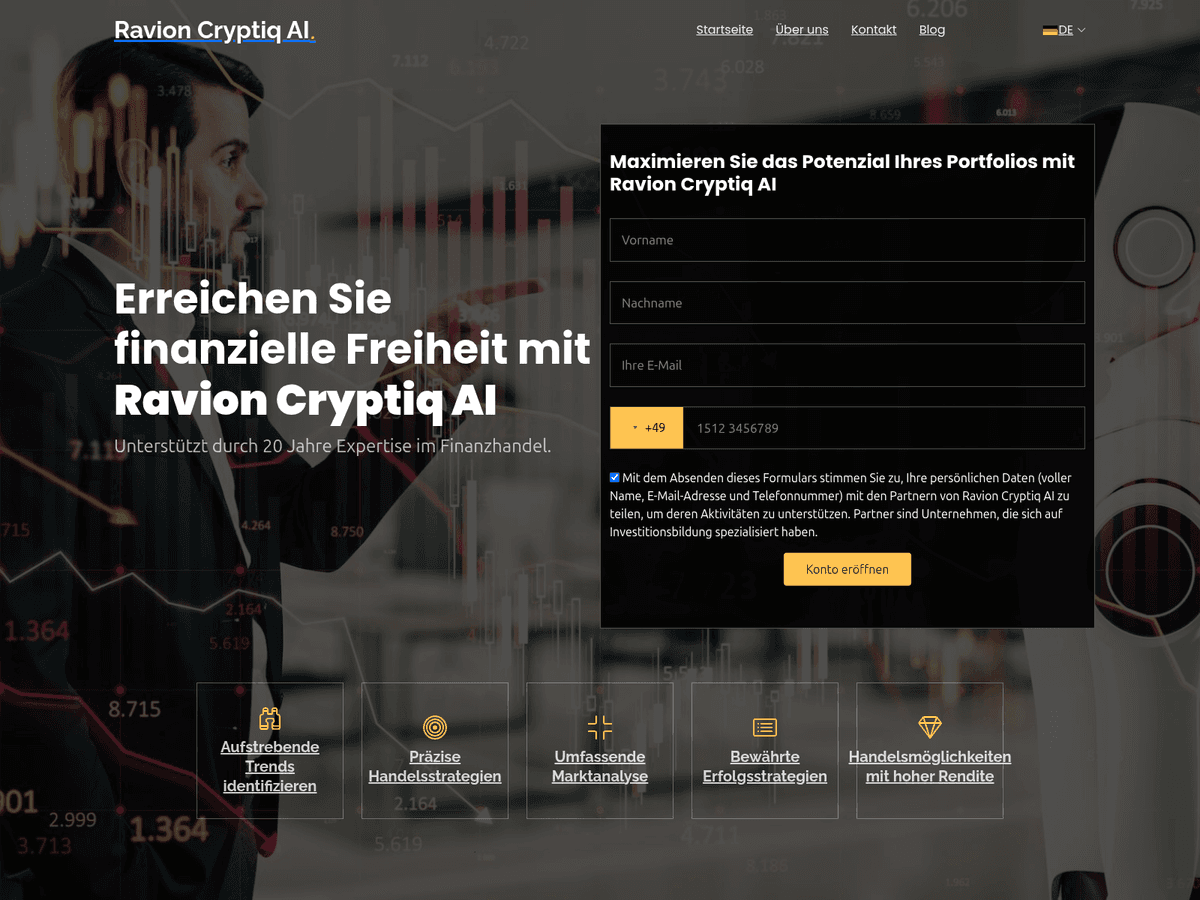 Screenshot der Webseite Theravioncryptiqai (theravioncryptiqai.com)