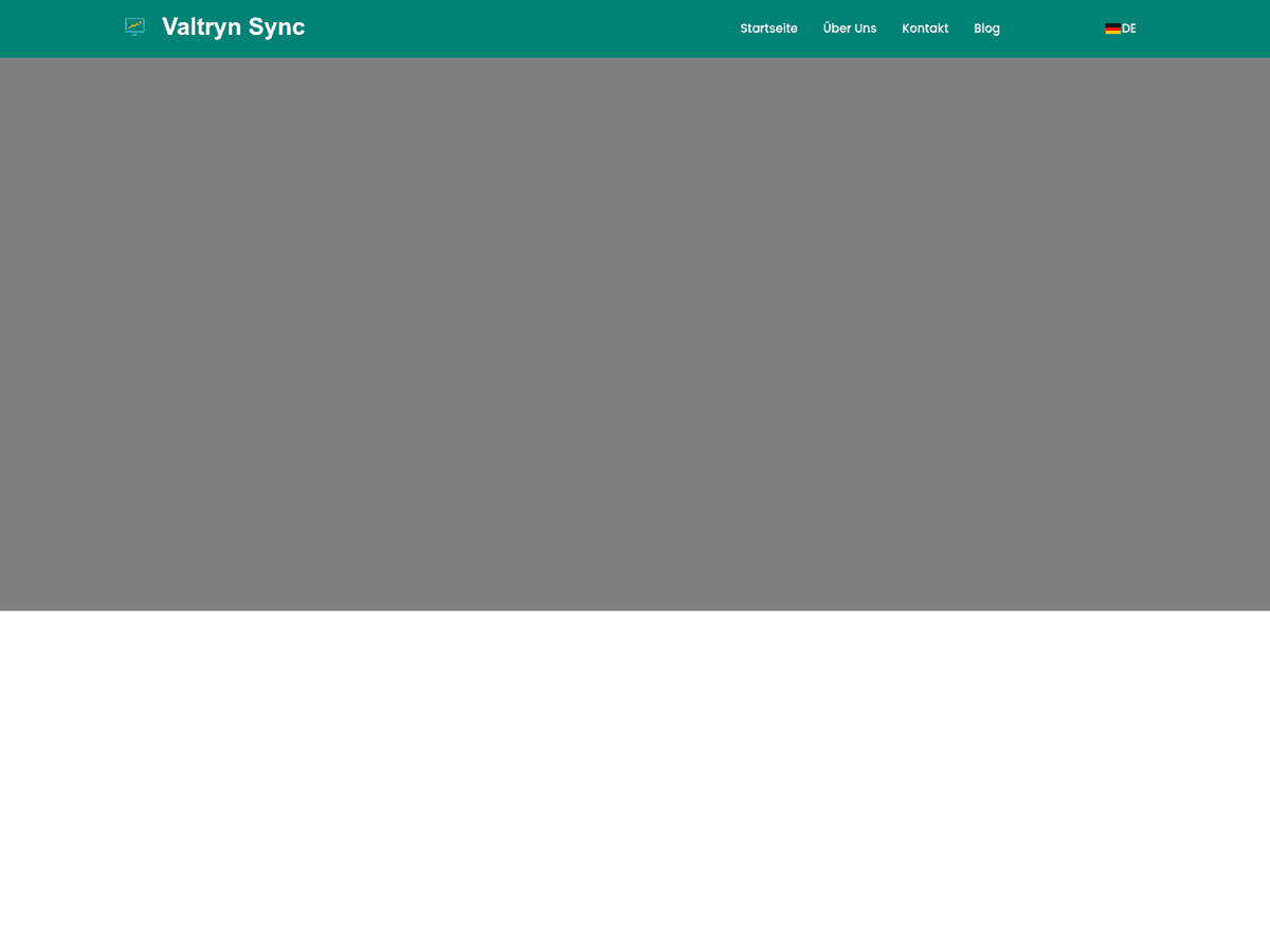 Screenshot der Webseite Thevaltryn Sync (thevaltryn-sync.com)