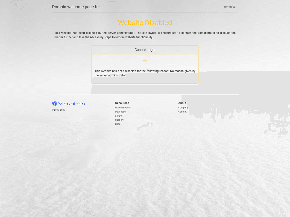 Screenshot der Webseite Titanfx (titanfx.ai)