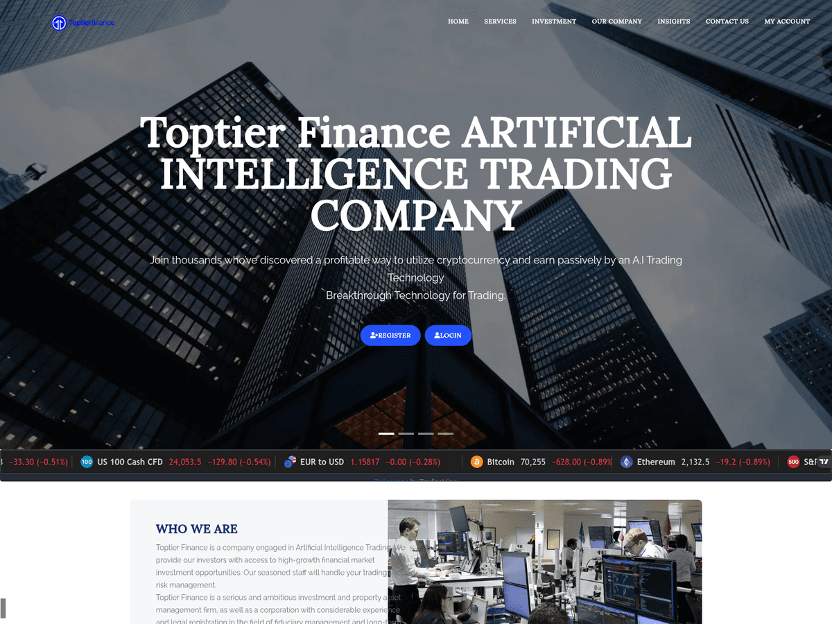 Screenshot von Toptier Finance