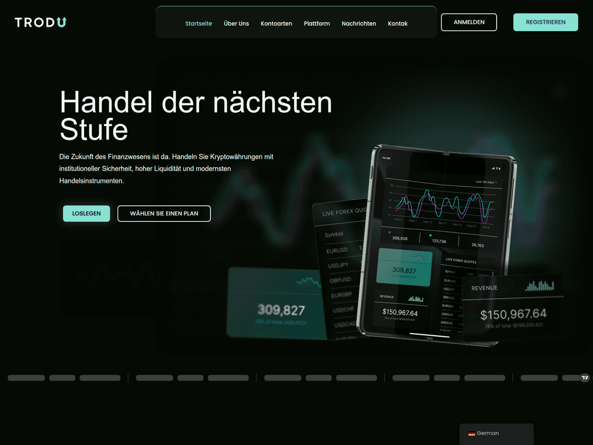 Screenshot der Webseite Trodu (trodu.co)