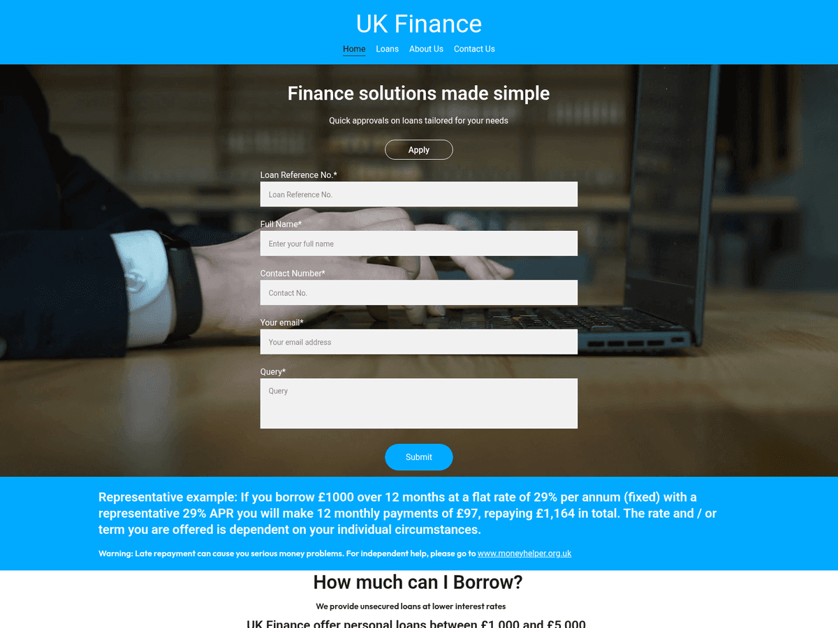 Screenshot von Ukfinance
