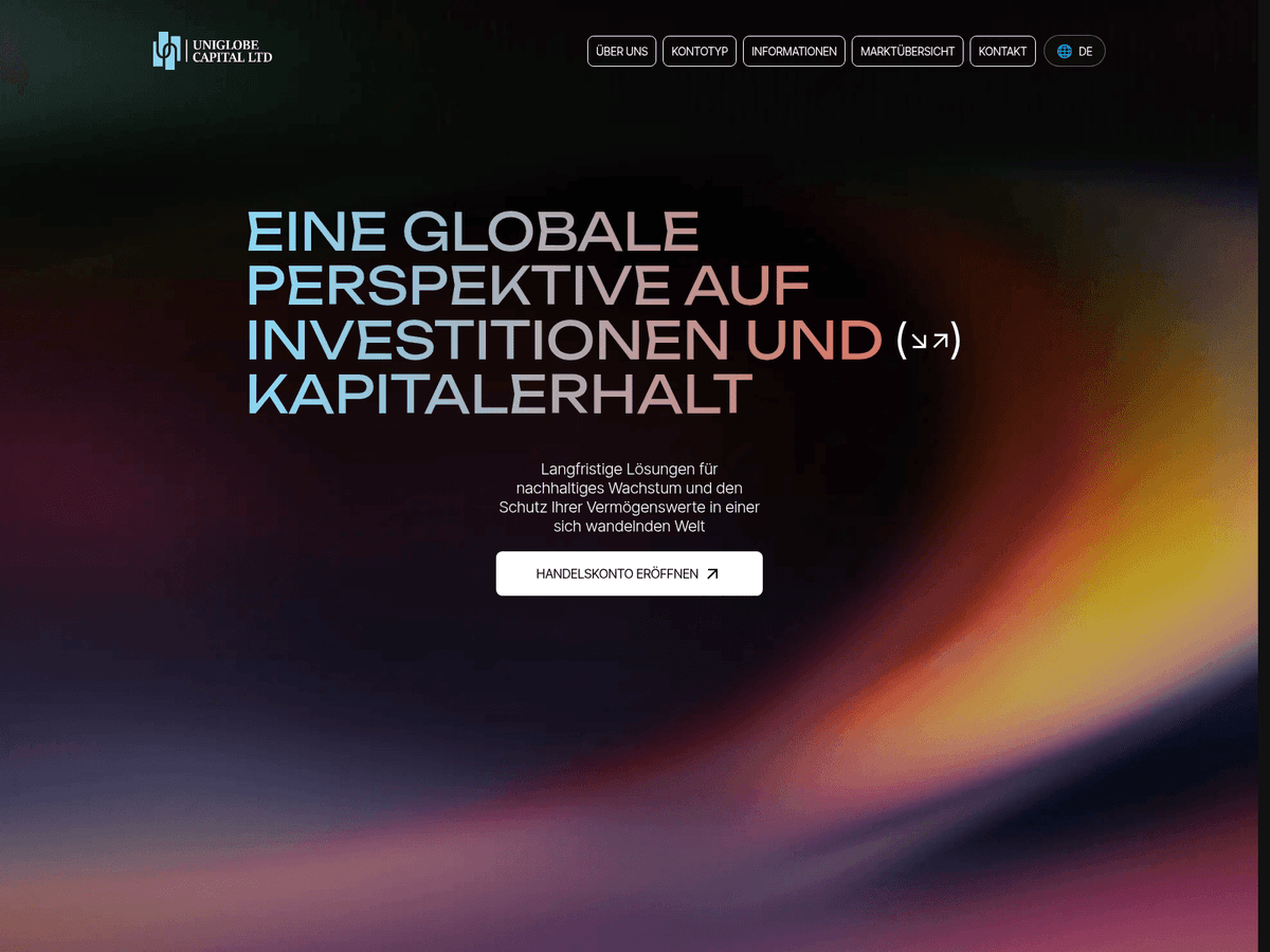 Screenshot der Webseite Uniglobale Capital (uniglobale-capital.cfd)