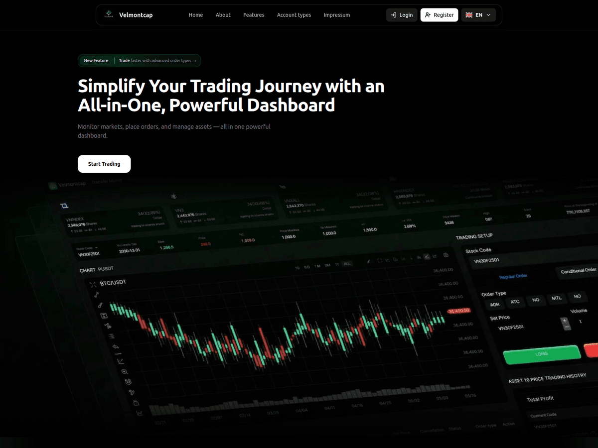 Screenshot der Webseite Velmontcap (velmontcap.com)