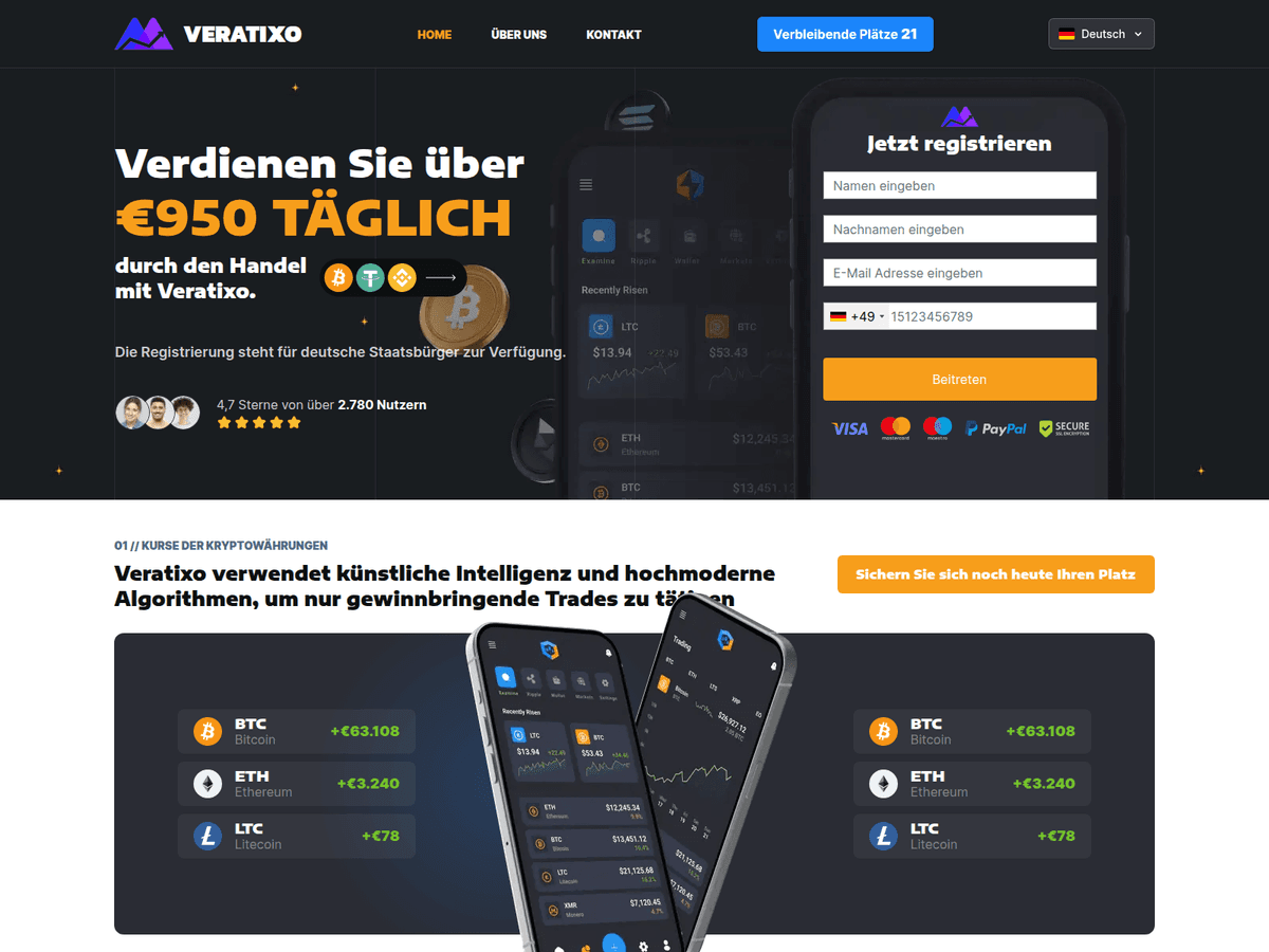 Screenshot von Veratixo