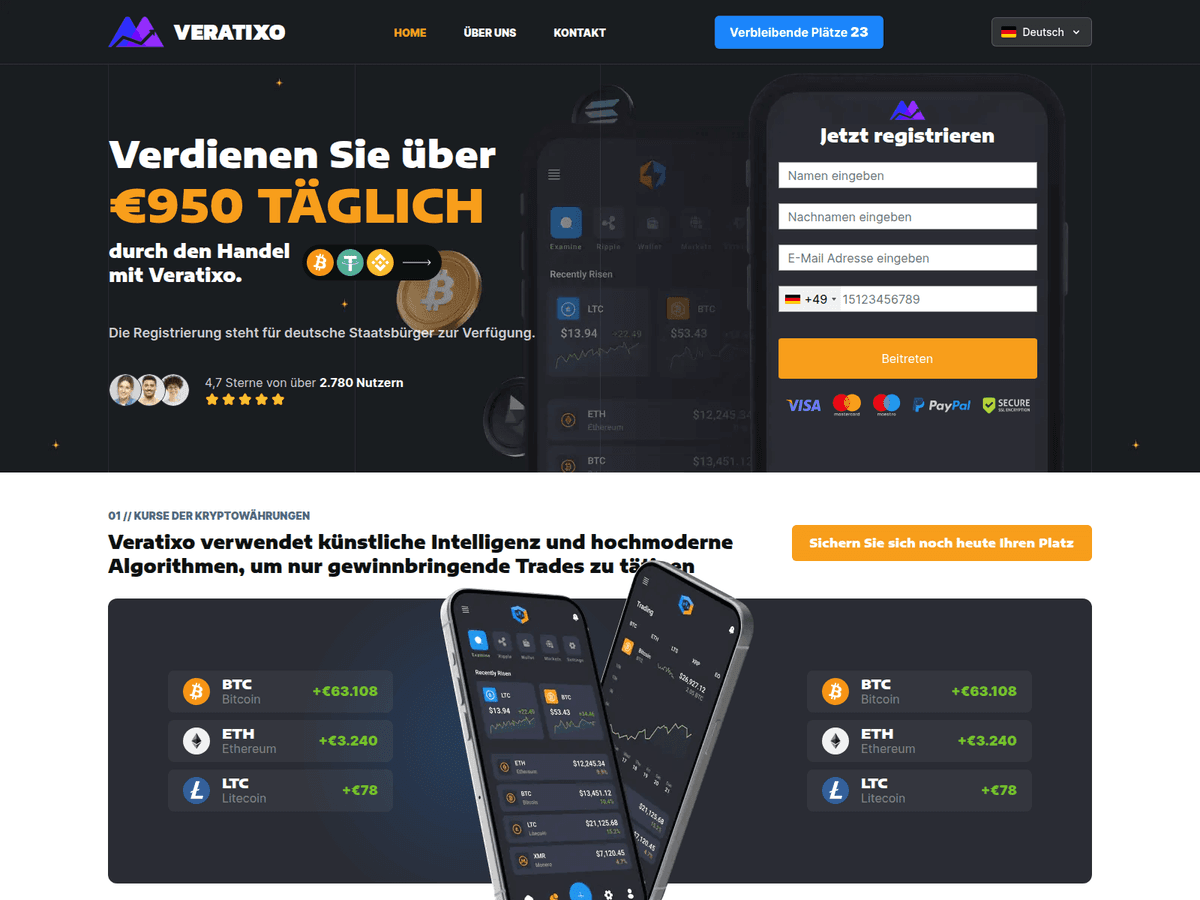 Screenshot von Veratixo