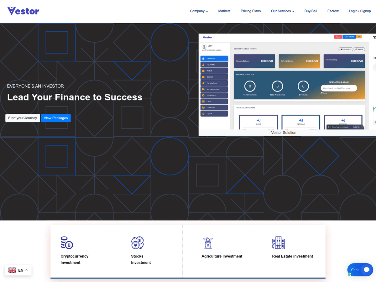 Screenshot der Webseite Vestorsolution (vestorsolution.com)
