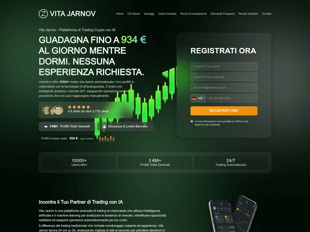 Screenshot der Webseite Vitajarnovtrade (vitajarnovtrade.com)
