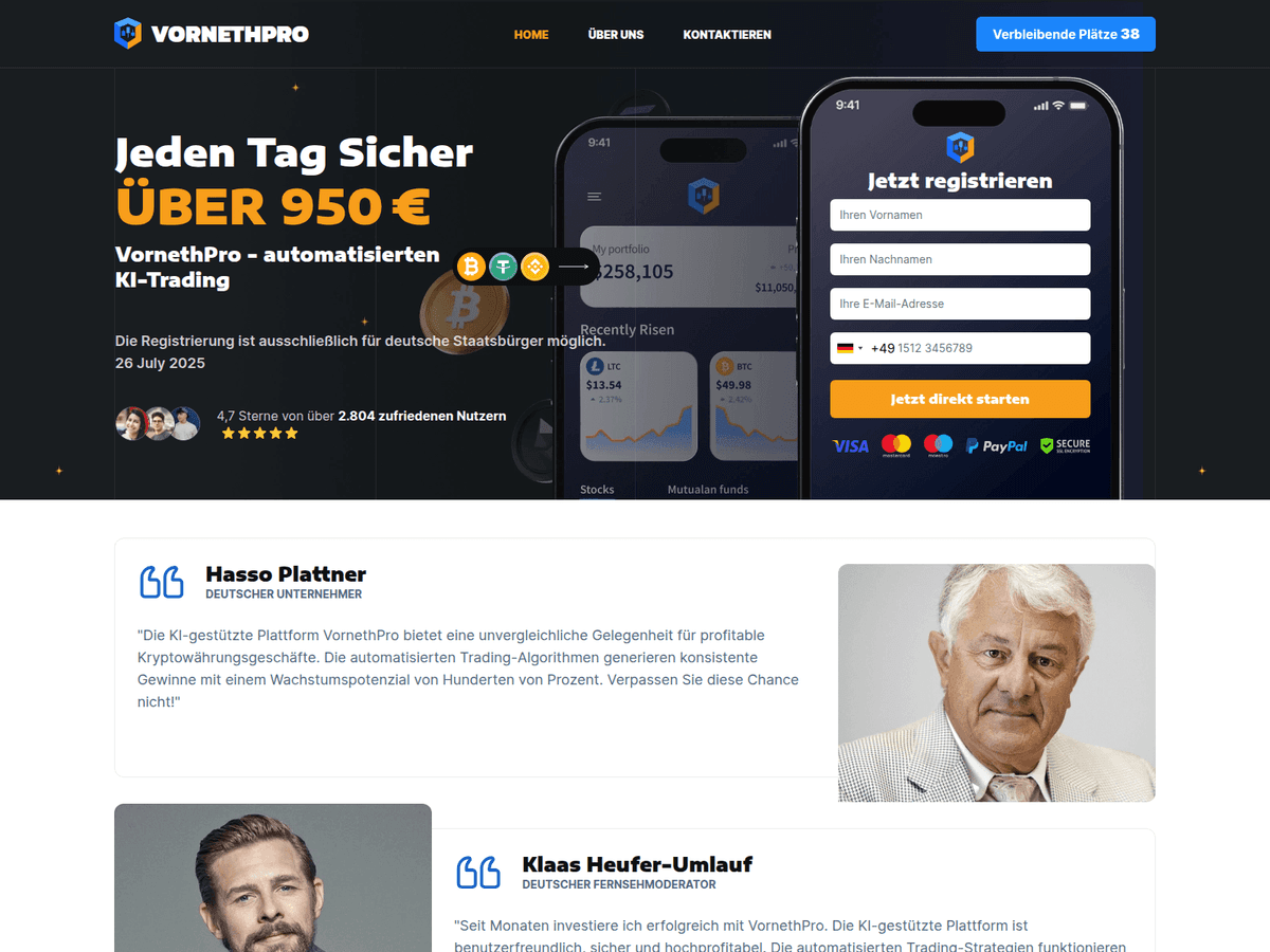 Screenshot der Webseite Vornethpro (vornethpro.de)