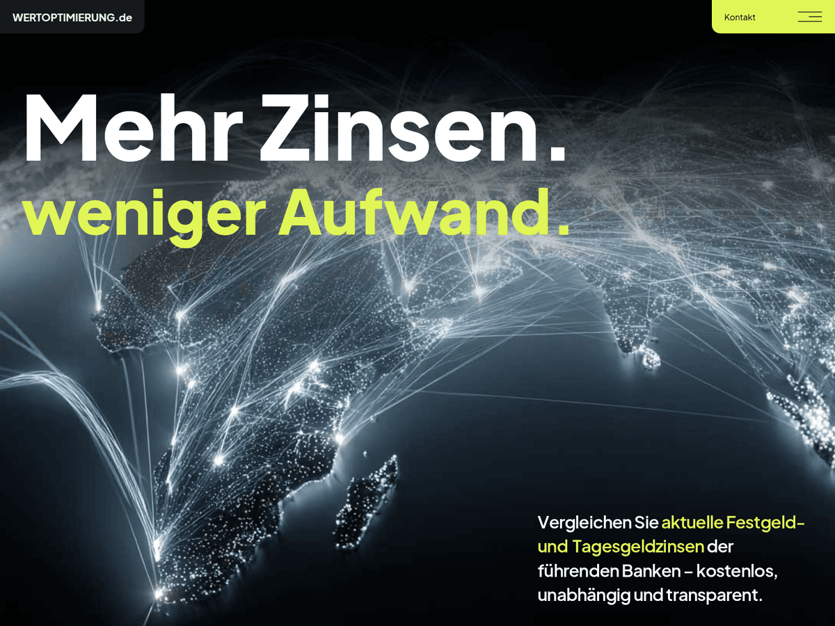 Screenshot der Webseite Wertoptimierung (wertoptimierung.de)