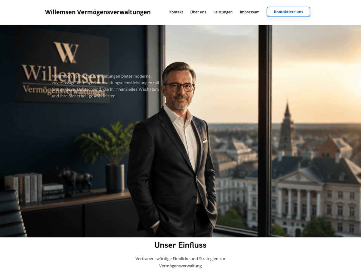 Screenshot der Webseite Willemsen Vermoegensverwaltungen (willemsen-vermoegensverwaltungen.de)