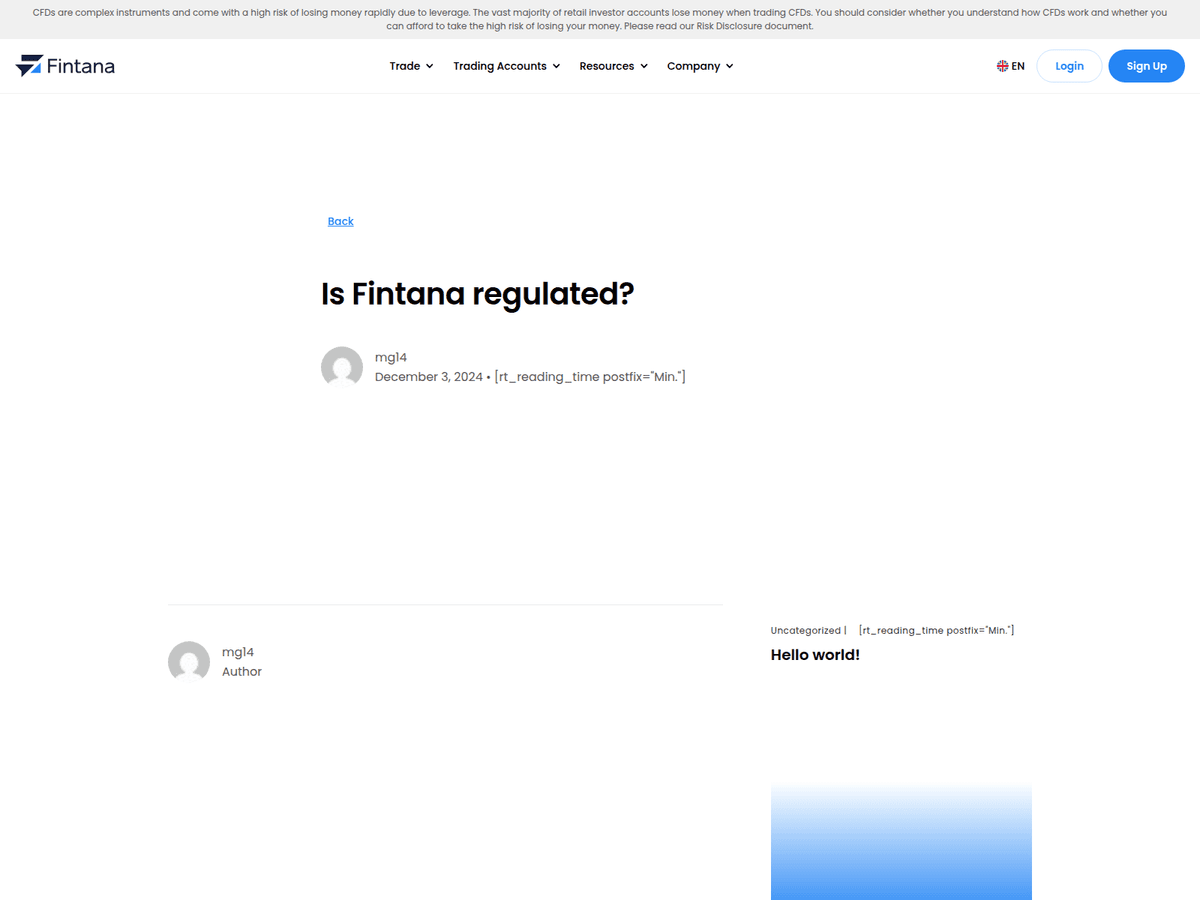 Screenshot der Webseite Fintana (wwv.fintana.vip)