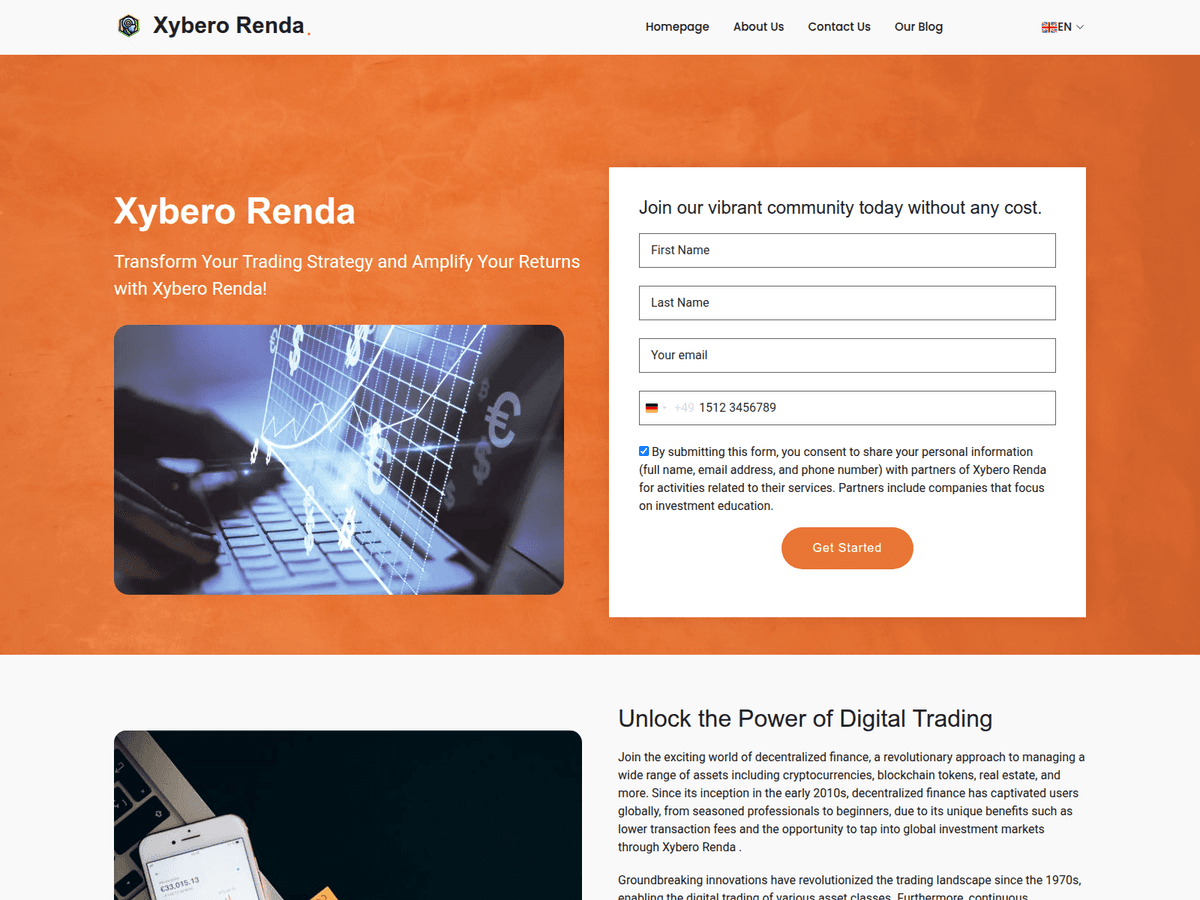 Screenshot der Webseite Xyberorendaofficial (xyberorendaofficial.net)