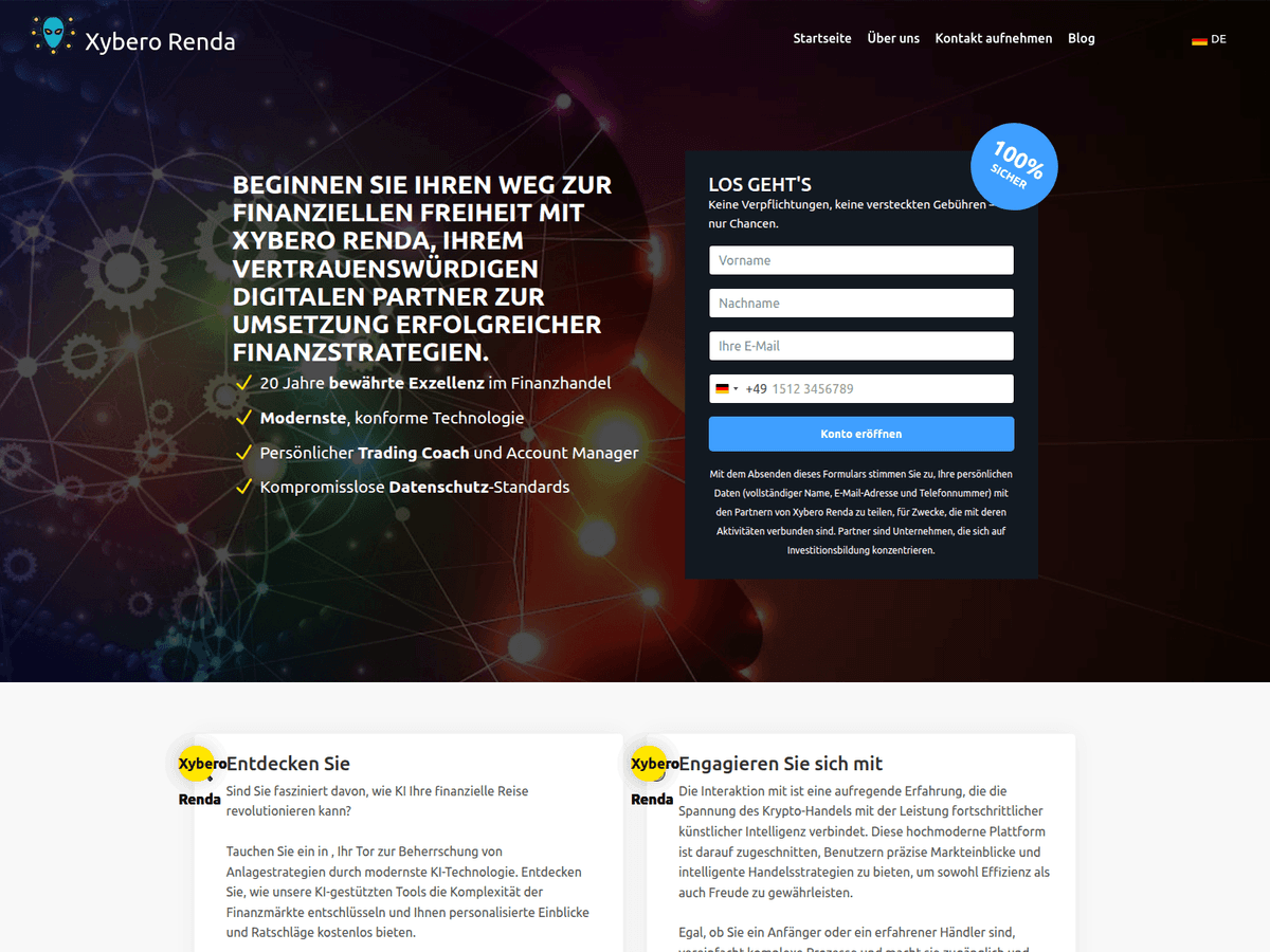 Screenshot der Webseite Xyberorendaofficial (xyberorendaofficial.org)