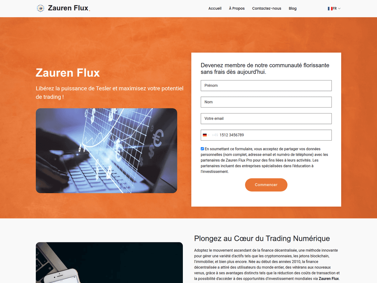 Screenshot der Webseite Zaurenflux (zaurenflux.net)