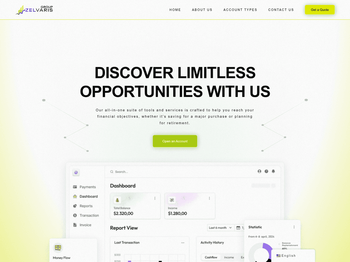 Screenshot der Webseite Zelvarisgroup (zelvarisgroup.ltd)