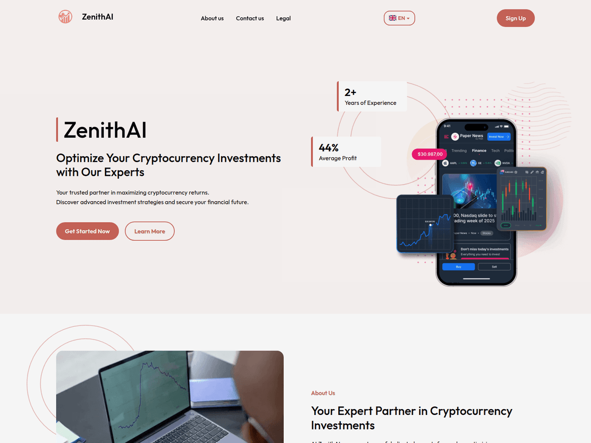 Screenshot der Webseite Zenithaicanada (zenithaicanada.com)