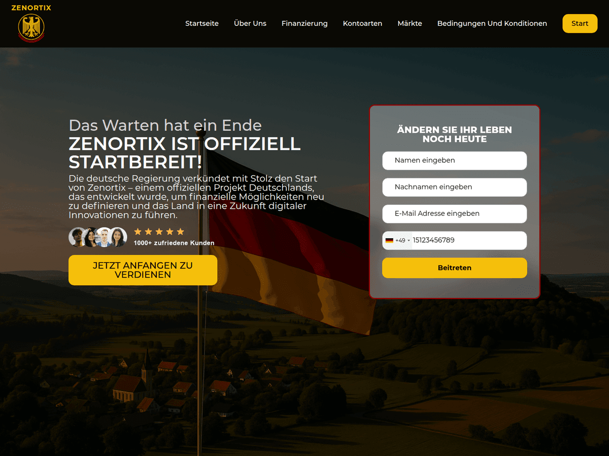Screenshot der Webseite Zenortix (zenortix.net)