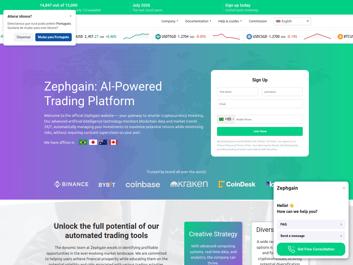 Screenshot von Zephgain