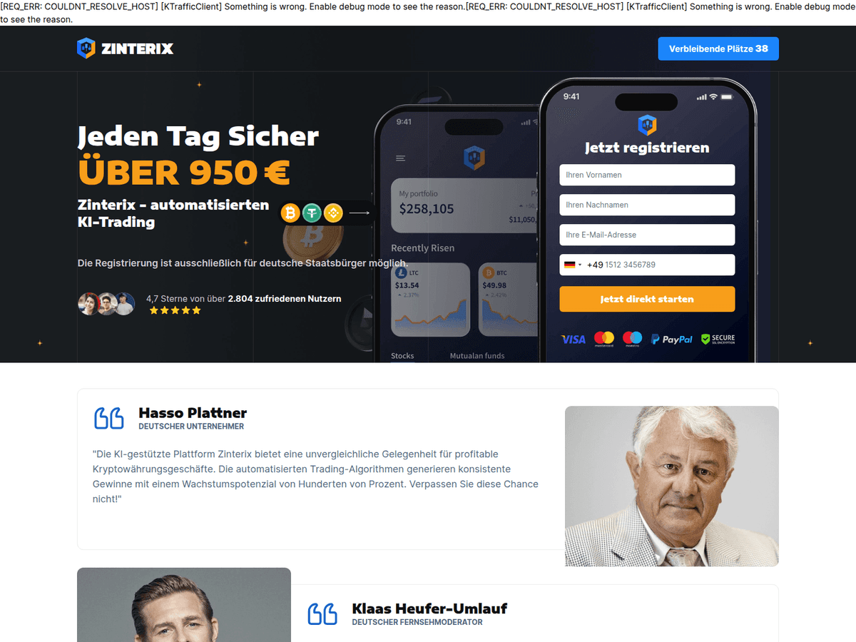Screenshot von Zinterix