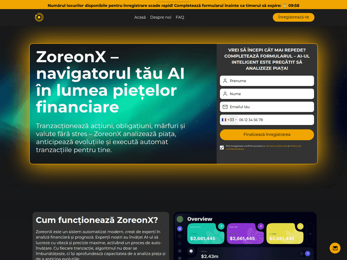 Screenshot der Webseite Zoreonxromania (zoreonxromania.com)