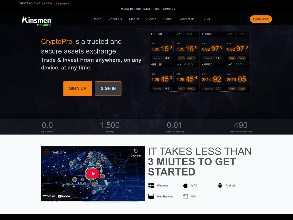 Screenshot der Webseite Thekinsmen (thekinsmen.app)