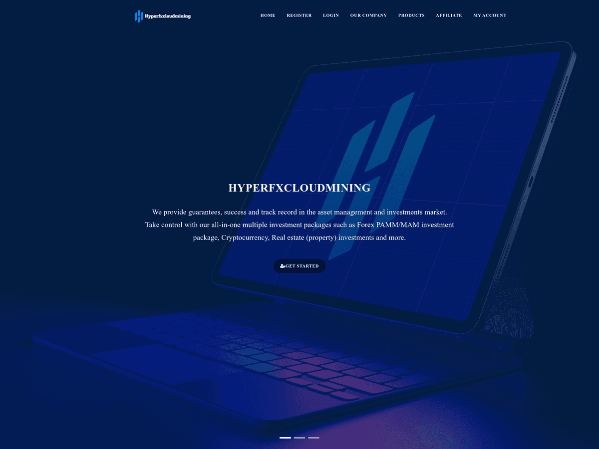 Screenshot von Hyperfxcloudmining