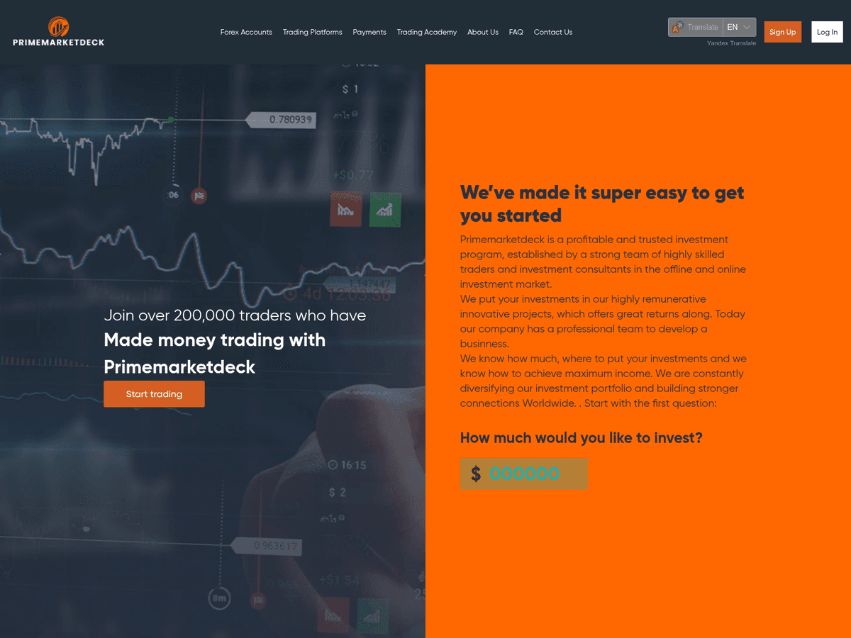 Screenshot von Primemarketdeck