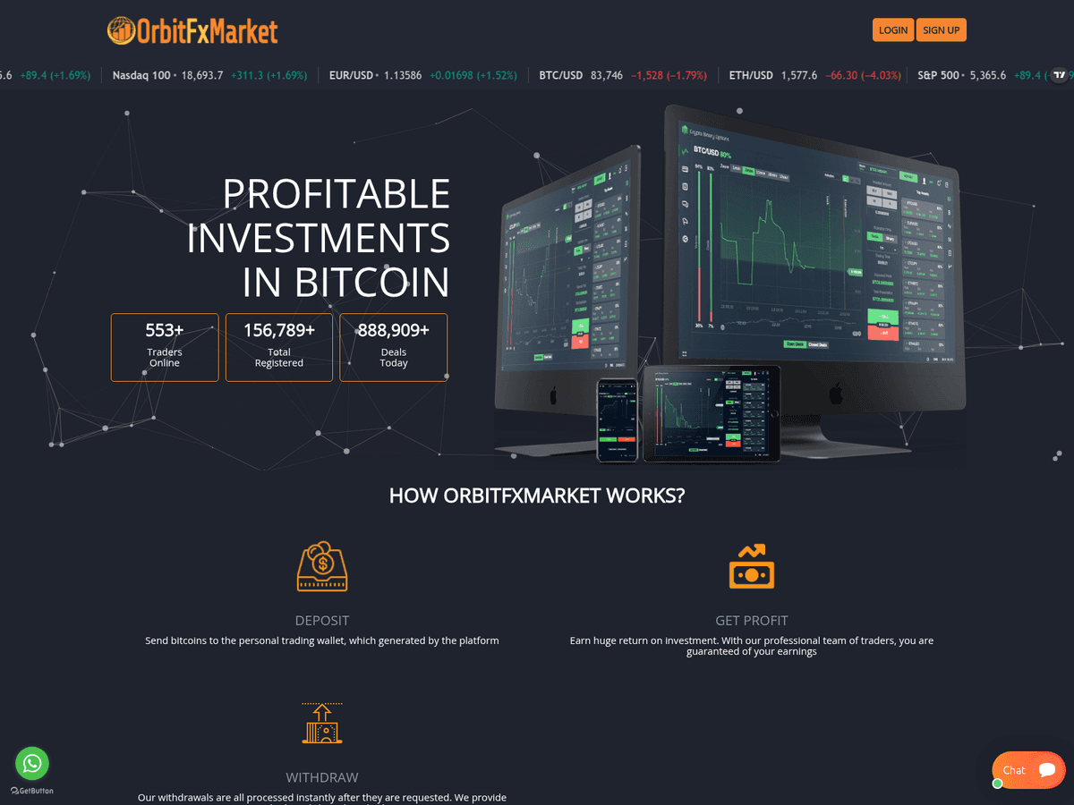 Screenshot von Orbitfxmarket