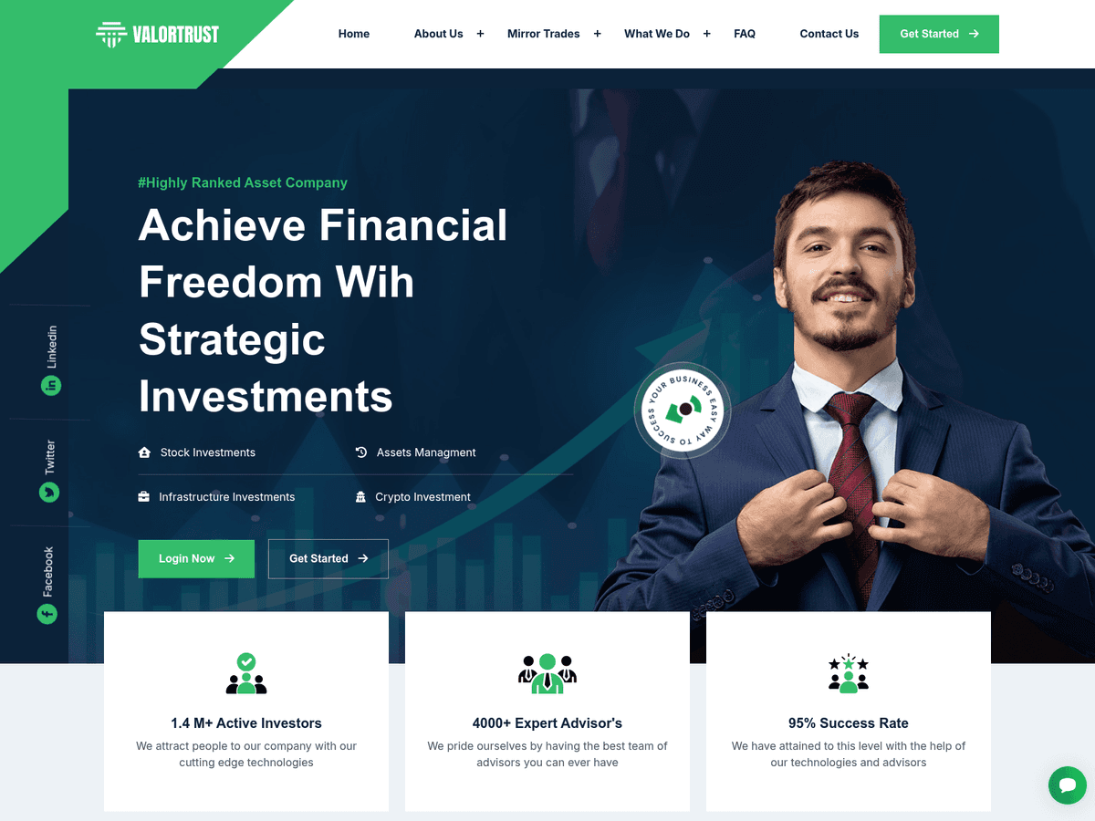Screenshot von Valortrustcapital