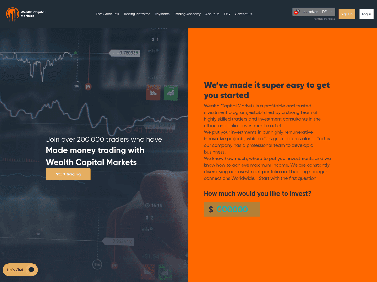 Screenshot von Wealthcapitalmkts