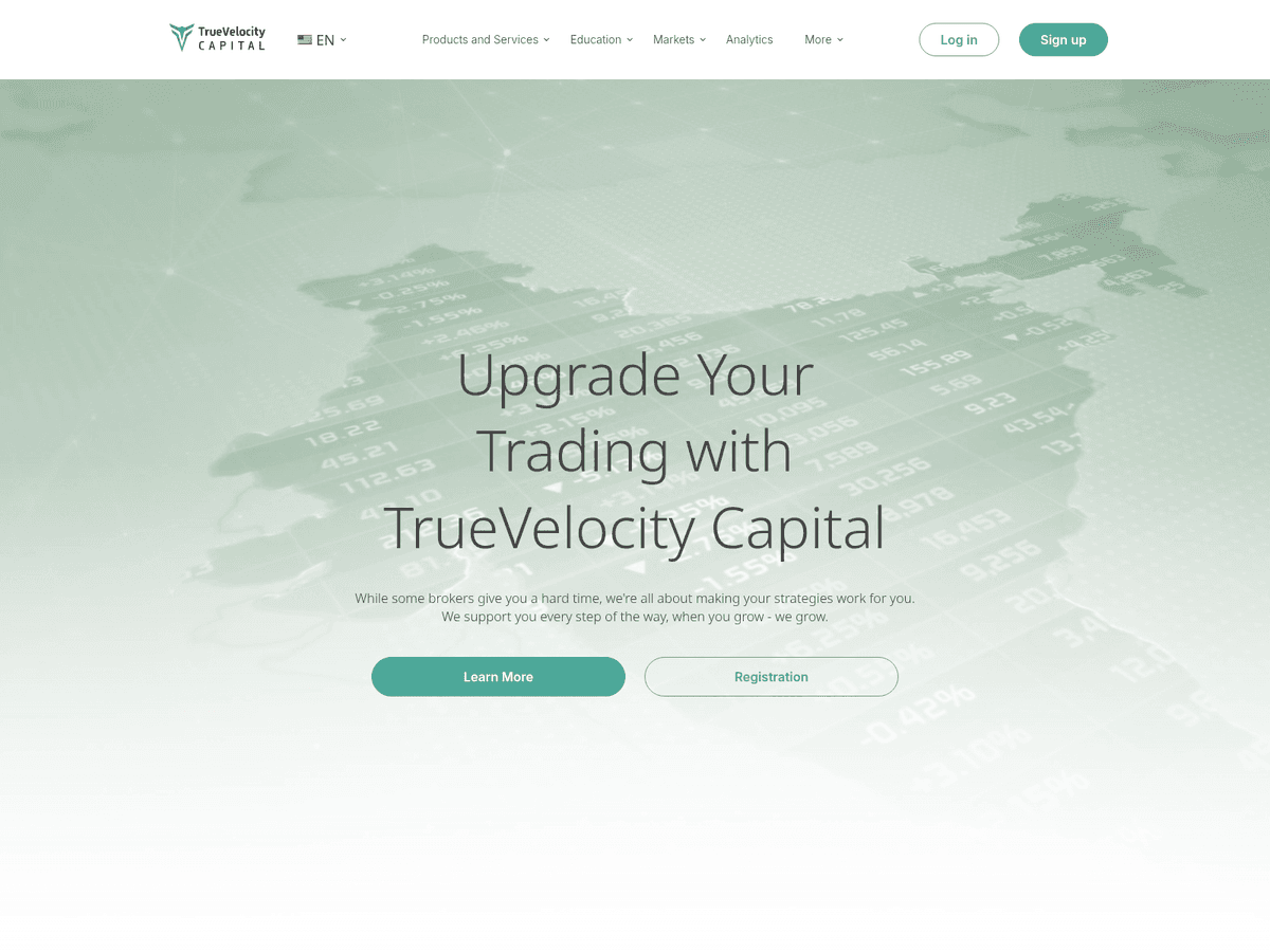 Screenshot von Truevelocity Capital