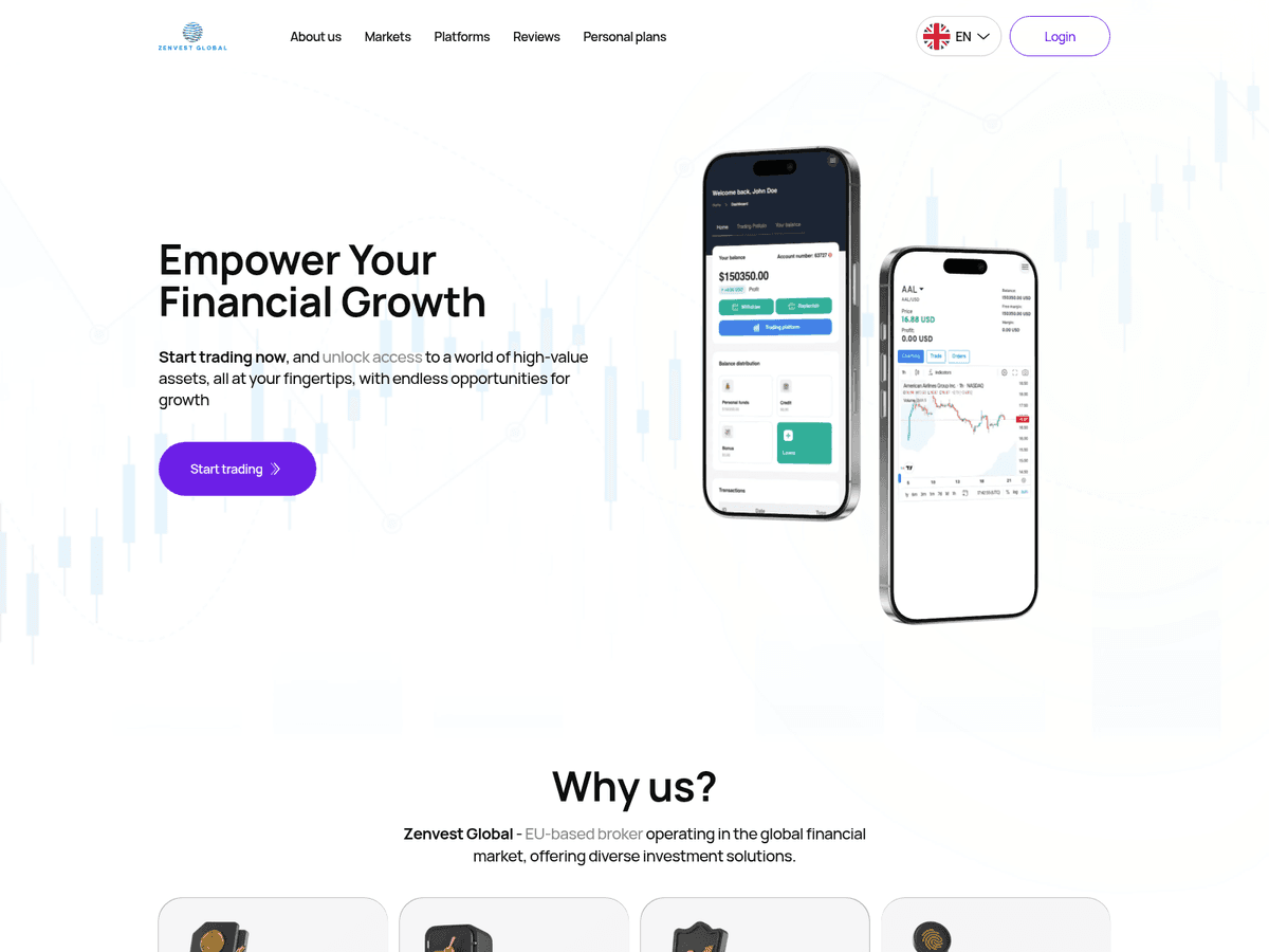 Screenshot der Webseite Zenvestglobal (zenvestglobal.com)