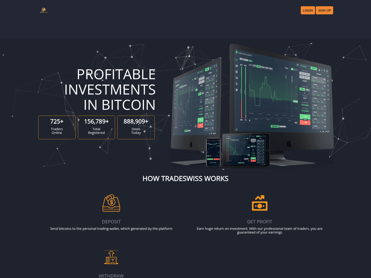 Screenshot der Webseite Trade Swiss (trade-swiss.click)
