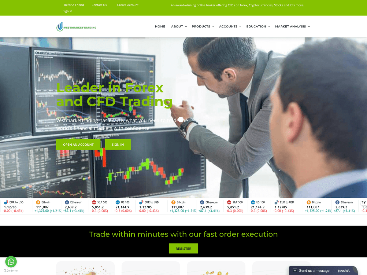 Screenshot von Vestmarkettrading