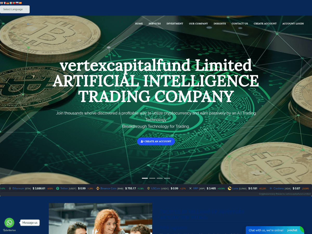 Screenshot von Vertexcapitalfund
