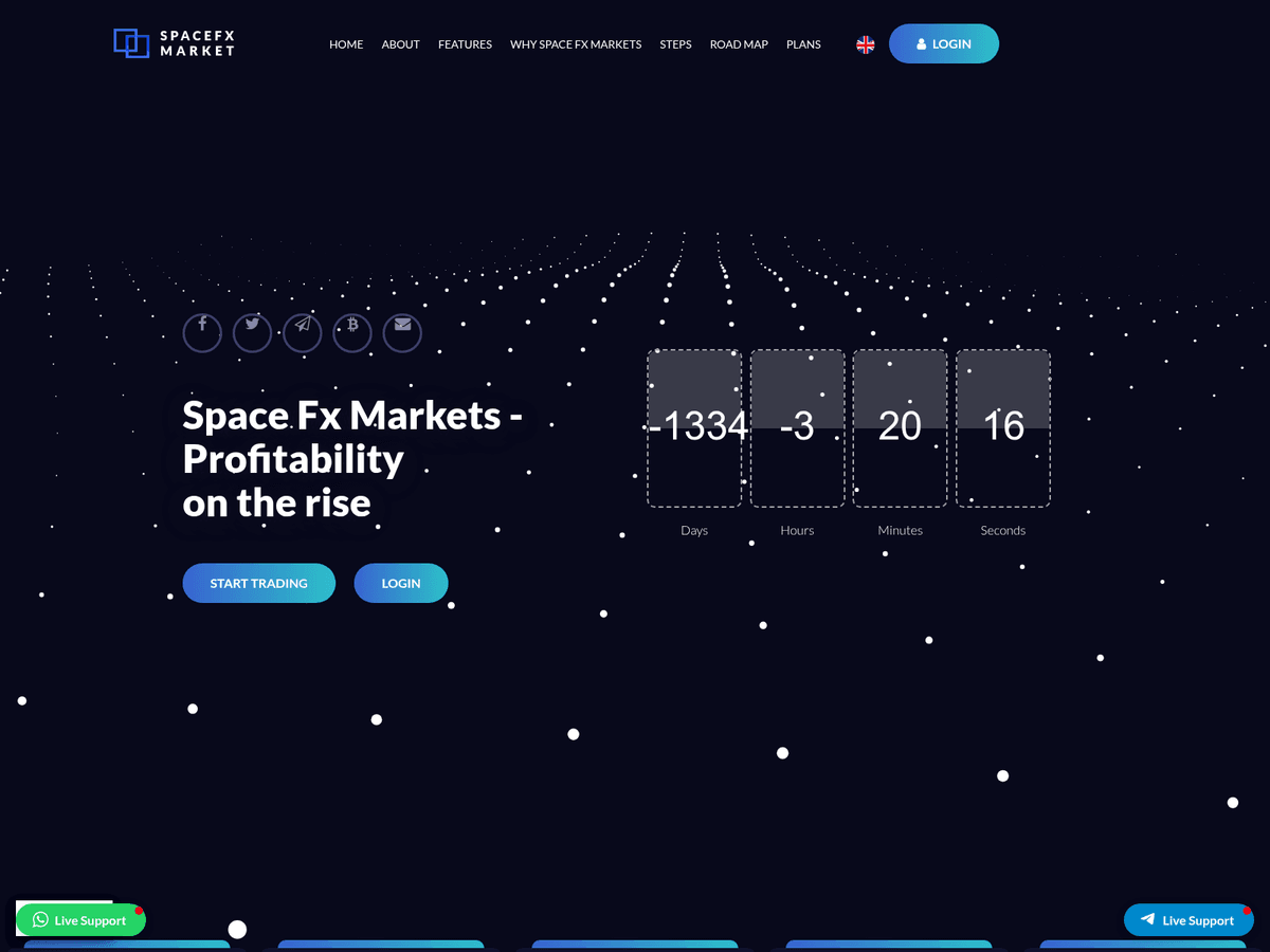 Screenshot der Webseite Spacefxmarkets (spacefxmarkets.life)