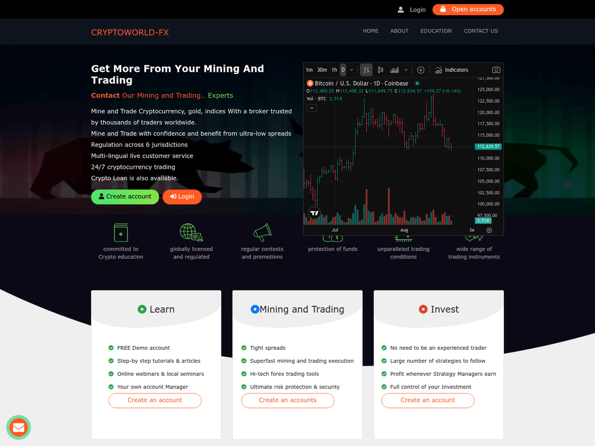 Screenshot von Kryptoworld Fx