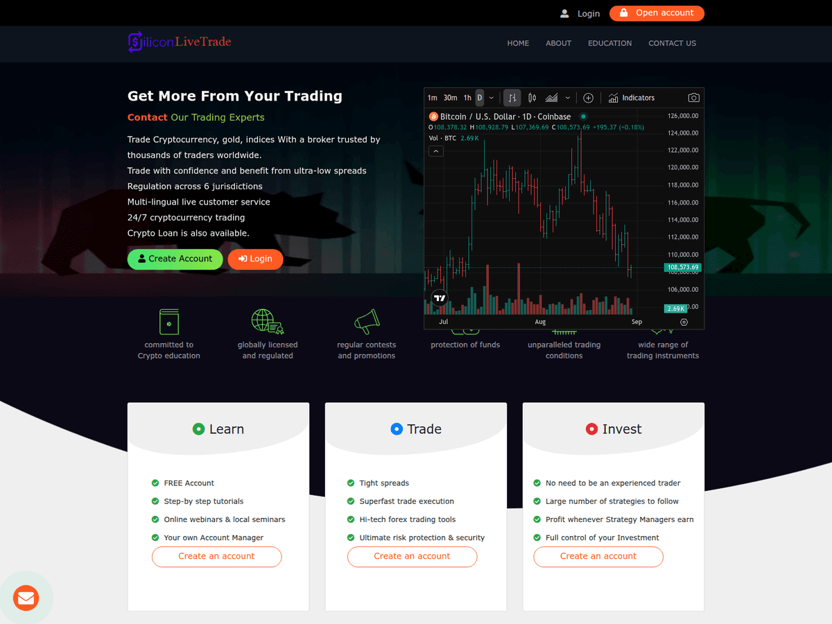 Screenshot von Siliconlivetrade