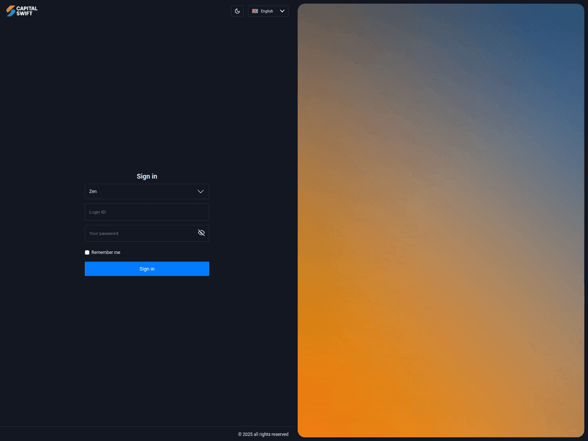 Screenshot von Capitalswift