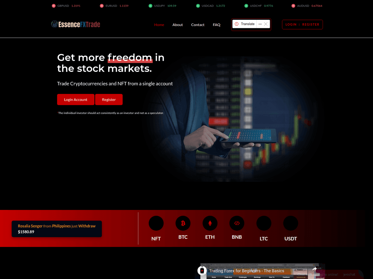 Screenshot von Essencefxtrade