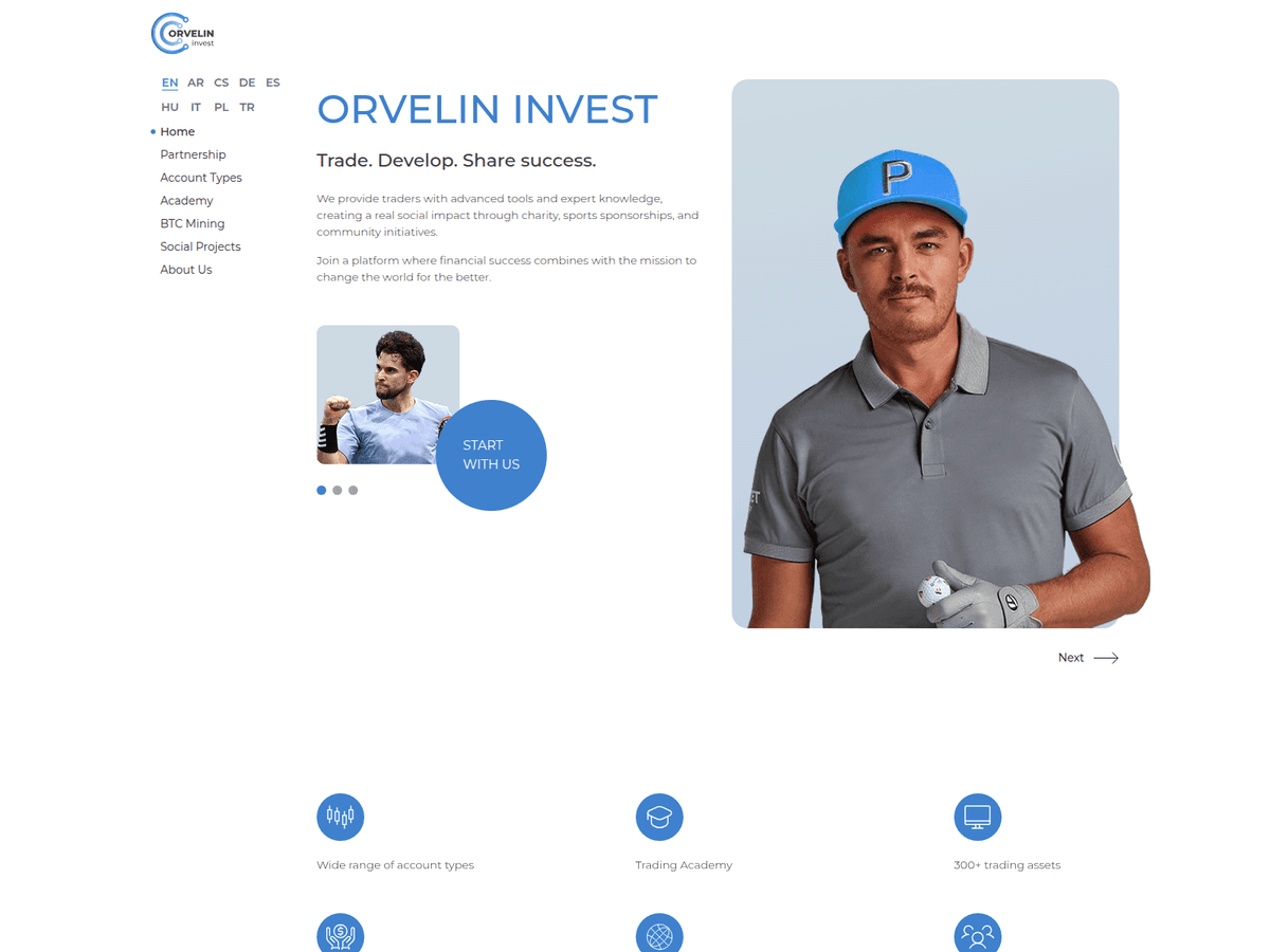 Screenshot von Orvelin Invest