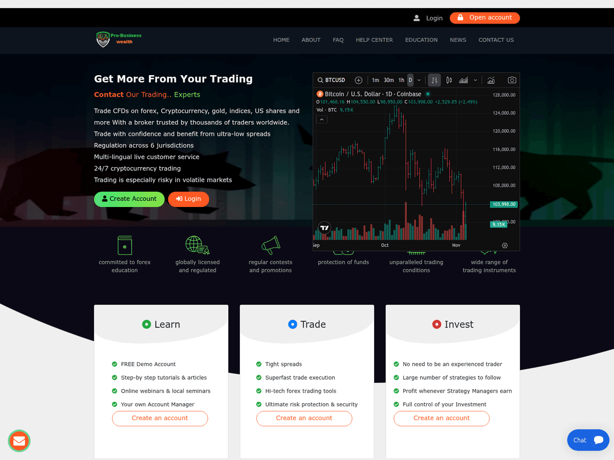 Screenshot von Probusinesswealth