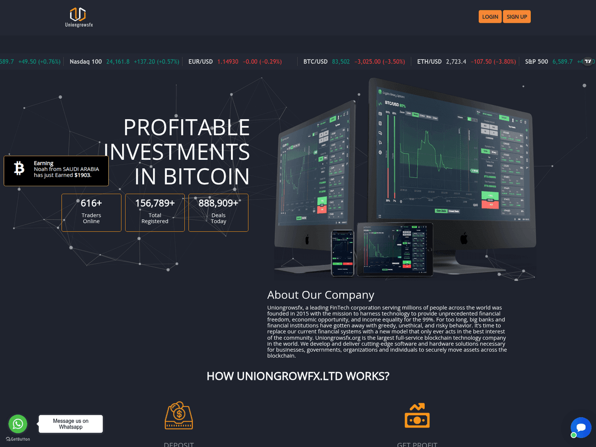 Screenshot der Webseite Uniongrowfx (uniongrowfx.ltd)