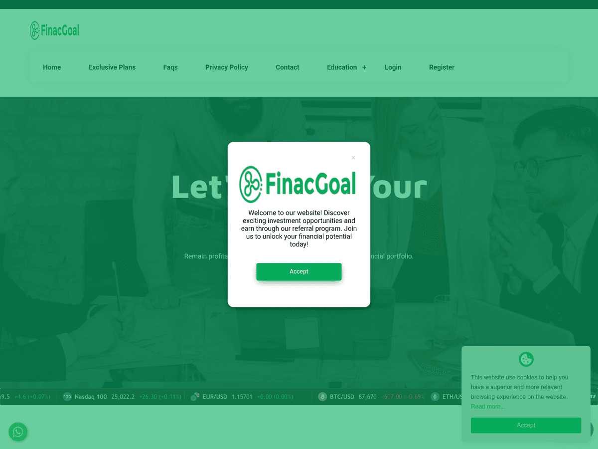 Screenshot von Finacgoal